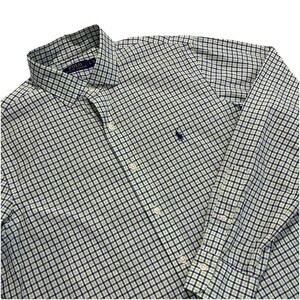 Polo Ralph Lauren LARGE PURPLE/GREEN Plaid Button Down Pony‎ Men's Shirt EUC